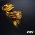 www_athra_pl_M32/2/D pierscionek regulowany pozłacany liście z bolcami