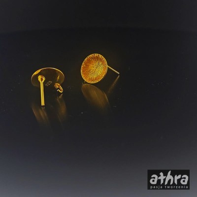 Zapięcie kolczyka, pozłacane, kółko drapane satynowe, SZT12SAT/D