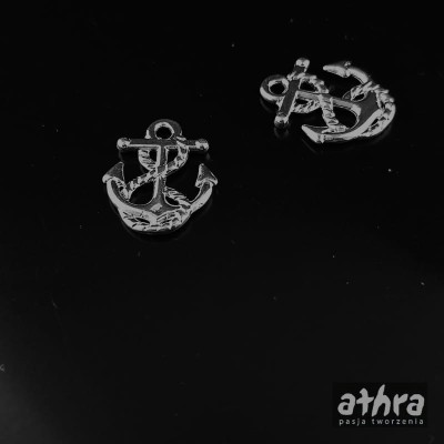 Zawieszka srebrna oksydowana, kotwica, ZL115/O