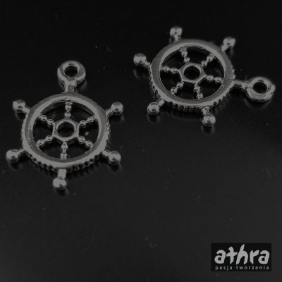 Zawieszka srebrna oksydowana, ster, STER16/O