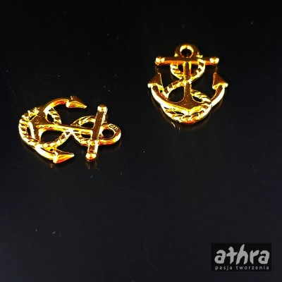 Zawieszka srebrna pozłacana kotwica, ZL115/D
