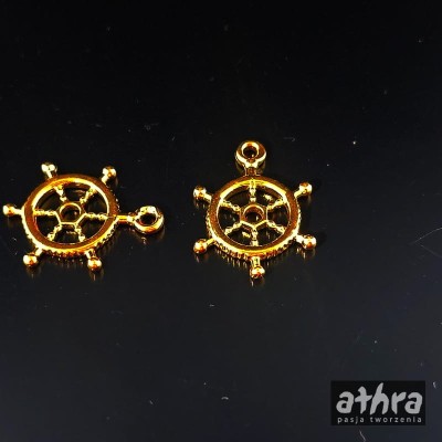 Zawieszka srebrna , pozłacana,  ster, STER16/D