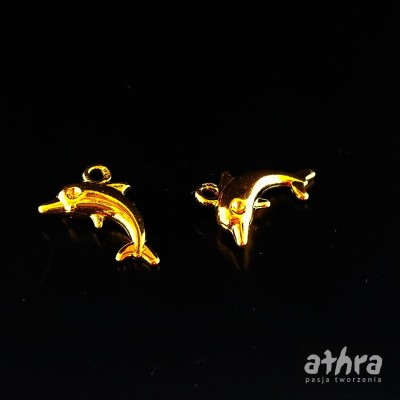 Zawieszka srebrna  pozłacana delfin, ZL116/D