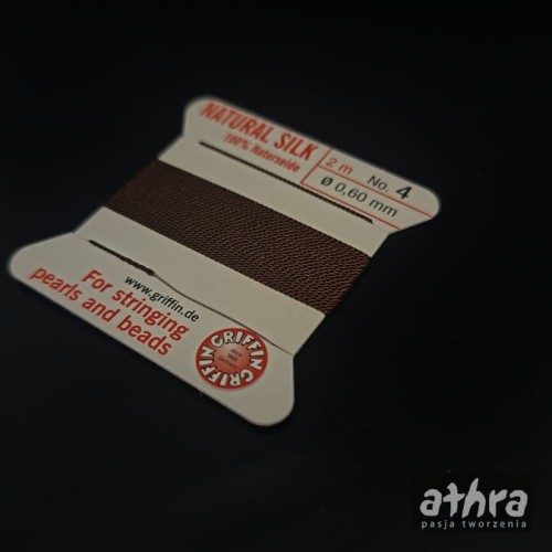 www_athra_pl_NJ7 nitka jedwabna brązowa grubość 0,6mm