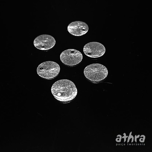 www_athra_pl_ZL010 blaszka srebrna Ag satynowa 10mm z otworem do podwieszenia