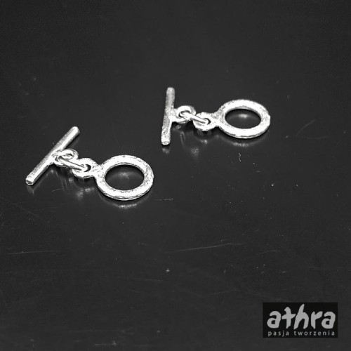 www_athra_pl_TAG10/SAT zapięcie srebrne Ag satynowe patyk z kółkiem 10mm