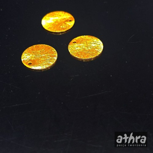 www_athra_pl_ ZL012/D blaszka srebrna pozłacana satynowa 12mm z otworem do podwieszenia