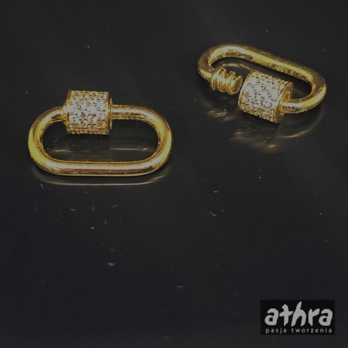 www_athra_pl_ZAP30X12/D  zapięcie srebrne na gwint z cyrkoniami 18x10mm