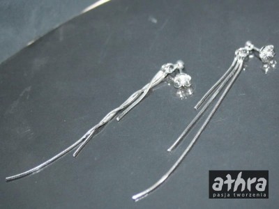 Kolczyki srebrne z łańcuszkami, SN2/4/6