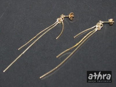 Kolczyki srebrne z łańcuszkami, pozłacane SN6/8/10/D