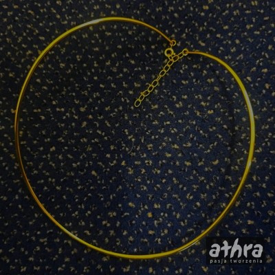 Kolia srebrna,  pozłacana sztywna z zapięciem 40 cm,  KOLIA40Z/D