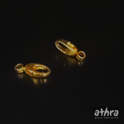 Zapięcie ozdobne, pozłacane typu karabińczyk z obrotowym kółkiem, CH18OM04/D