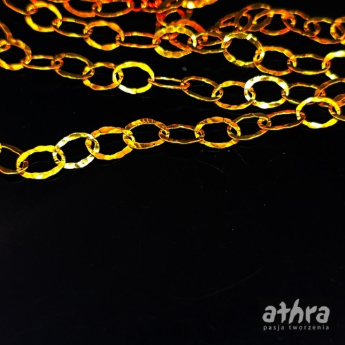 www_athra_pl_CHAIN6X8,5/D łańcuszek srebrny pozłacane owale młotkowane