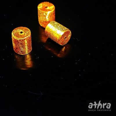 Walec srebrny, pozłacany satyna 10x8mm, WS10x8/D