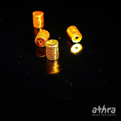 Walec srebrny, pozłacany satyna 8x6 mm, WS8x6/D