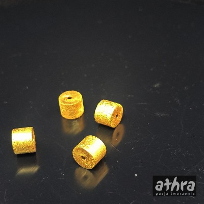 Walec srebrny, pozłacany satyna 8x8mm, WS8x8/D 