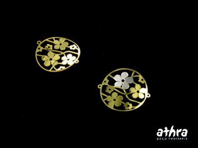 Przywieszka ażurowa, laserowo wycinana, pozłacana, BRF756/530/D