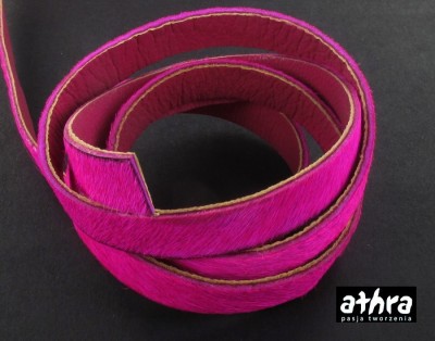 Rzemień naturalny płaski 10mm, PINK