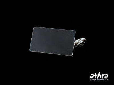 Zawieszka prostokąt, laserowo wycinana, rodowana, Bl15/R