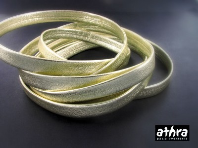 Rzemień naturalny płaski 10mm, GOLD1