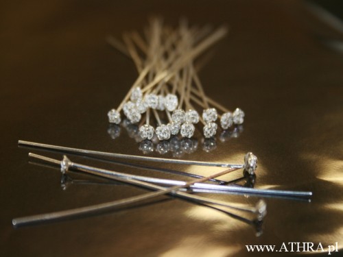 elementy srebrne szpilka z różą długość 5 cm