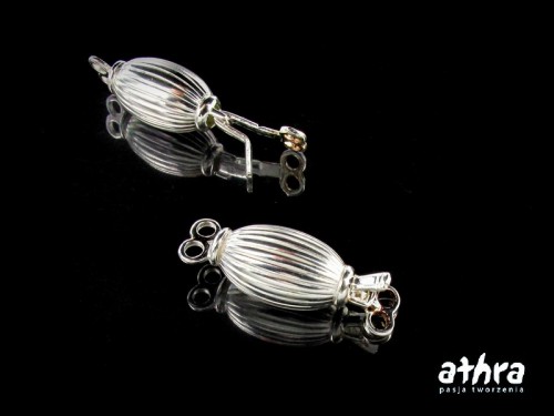 www_athra_pl_CH0810/2 srebrne zapięcie szufladkowe  oliwka nacinana