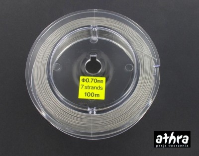 Linka stalowa jubilerska, japońska 0,70mm, SILVER70M