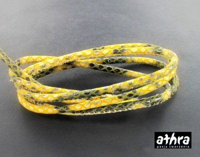 Rzemień naturalny 4,0 mm, SMILE YELLOW