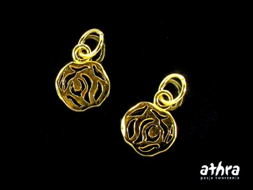 srebrna zawieszka pozłacana róża próba ag 925