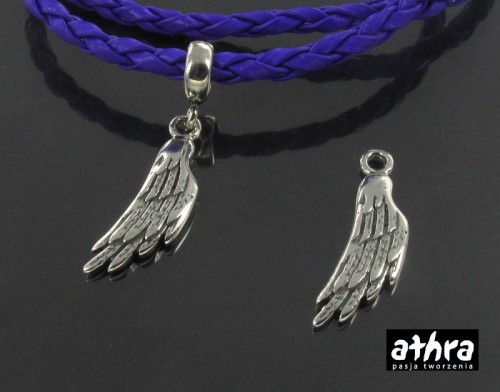 www_athra_ elementy srebrne próba 925 zawieszka skrzydło oksydowana