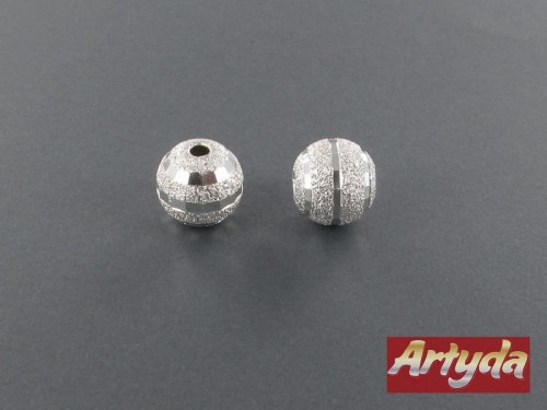 półfabrykat z mosiądzu posrebrzany kulka brokatowa 16 mm