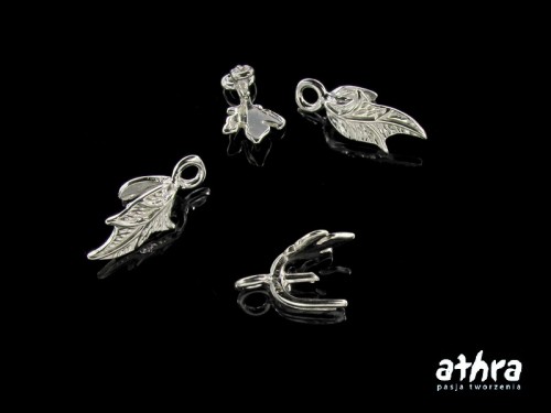 www_athra_pl_ZWB151 srebrna zawieszka 925 w kształcie listka z bolcem pod mały kamień