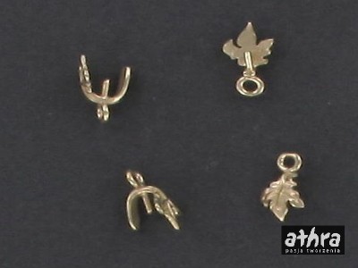 Zawieszka z mosiądz do wisiorka klon z bolcem, ZWB2067/M