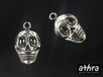 Przywieszka czaszka, oksydowana, CZ1/O