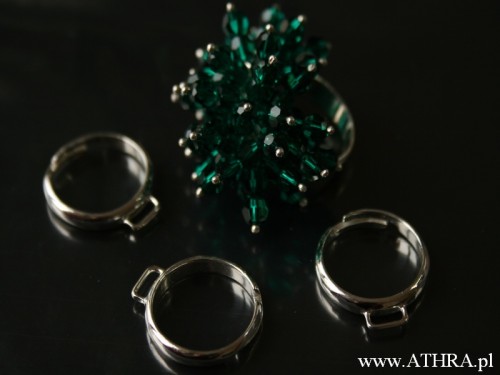 baza pierścionka z kółkiem półfabrykaty z mosiądzu posrebrzane