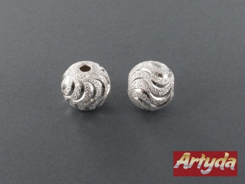 element z mosiądzu posrebrzany kulka brokatowa fala 16 mm