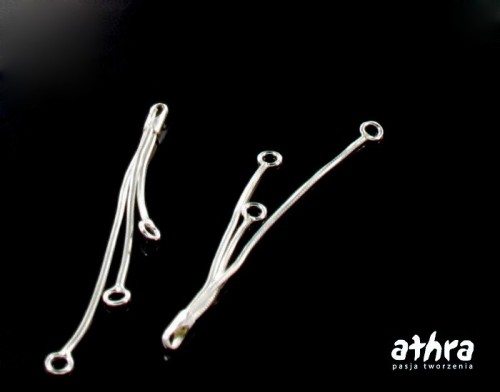 www_athra_pl_PEZ45/3K srebrna baza potrójny łańcuszk z kółkami do kolczyka próba ag 925