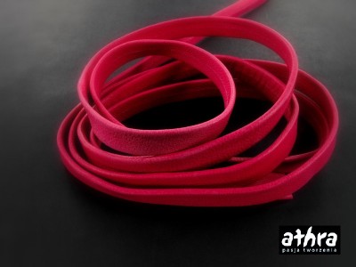 Rzemień naturalny płaski 10mm, PINK1