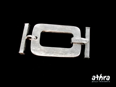 Zapięcie ozdobne, prostokąt, satynowane, rodowane, SM1428S/R