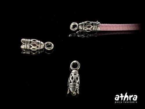 www_athra_pl_KDRA40/O srebrna końcówka oksydowana do rzemienia 4mm