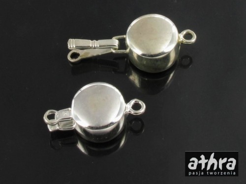 www_athra_pl_CH0667/1 srebrne zapięcie okrągłe gładkie na jeden sznur