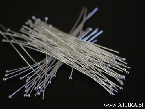 www athra pl elementy srebrne próba 925 szpilka z kulką dł 6 cm