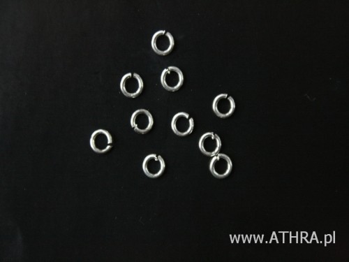 Półfabrykat srebrny, próba Ag srebra 925. Element do łączenia, kółko cięte 4,00 mm