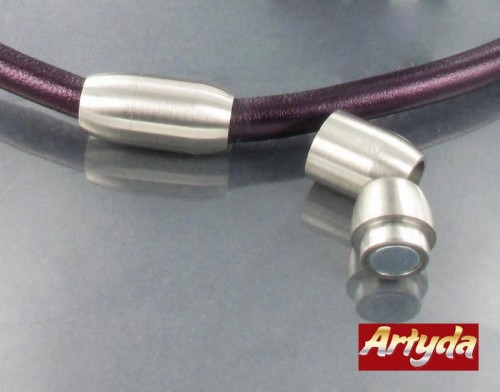 zapięcie magnetyczne ze stali chirurgicznej na rzemień 6mm