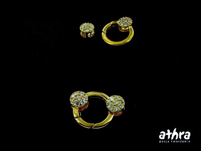 Zapięcie ozdobne z cyrkoniami, pozłacane, CH1397-18/D