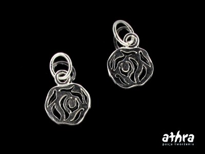 Zawieszka srebrna, róża, ZL036