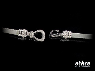 Zapięcie do wklejania z cyrkoniami, rodowane, KDRO37-48/R