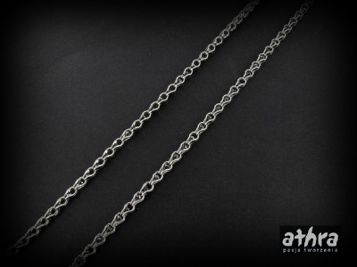 Łańcuszek  pleciony z czarną cyrkonią, rodowany  SZ30CBK/R