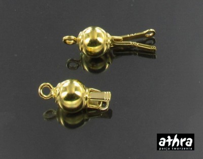 Zapięcie ozdobne kulka gładka 12mm, pozłacane, CH0772/12/D