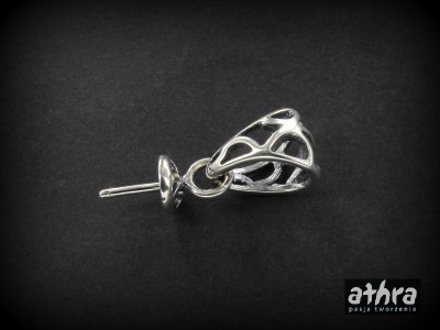 Zawieszka do wisiora krawatka, ażurowa z bolcem, oksydowana   KRB/O